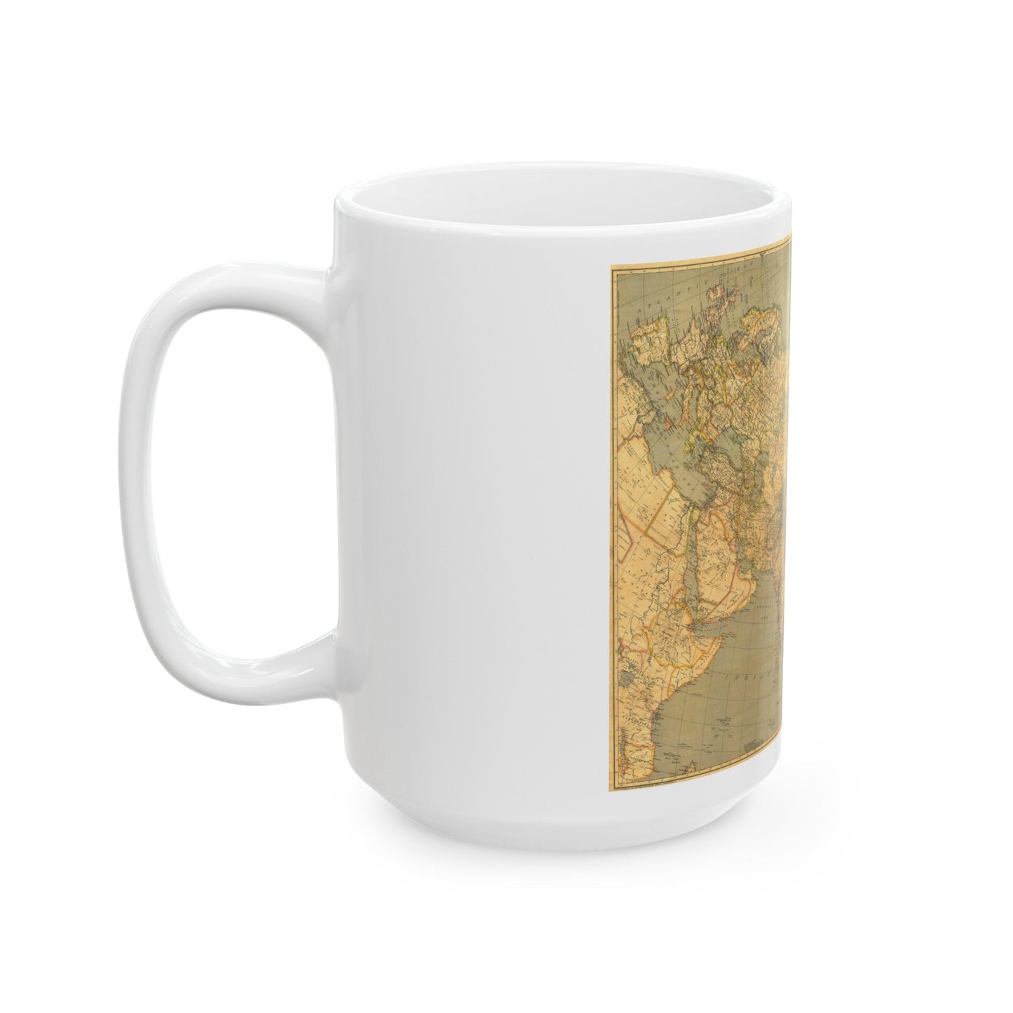 Asia and Adjacent Regions (1933) (Map) White Coffee Mug-The Sticker Space