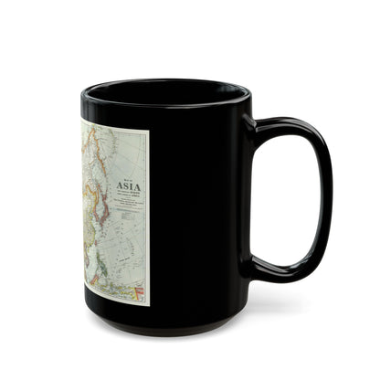 Asia and Adjoining Europe (1921) (Map) Black Coffee Mug-The Sticker Space