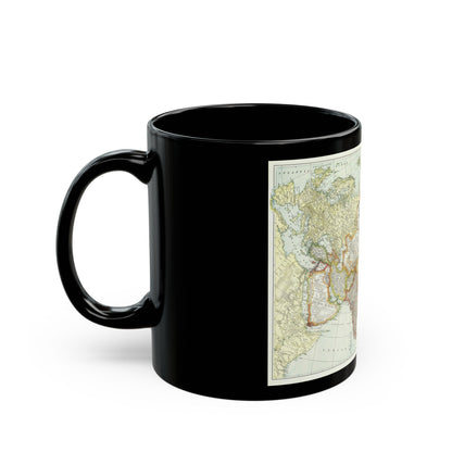 Asia and Adjoining Europe (1921) (Map) Black Coffee Mug-The Sticker Space