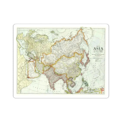 Asia and Adjoining Europe (1921) (Map) STICKER Vinyl Kiss-Cut Decal 2 Inch White - The Sticker Space