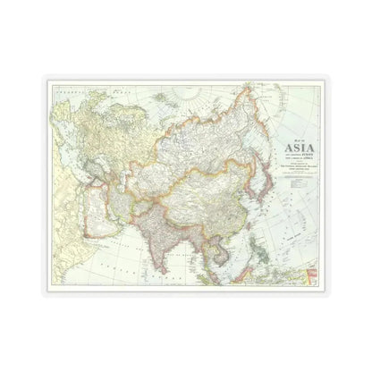 Asia and Adjoining Europe (1921) (Map) STICKER Vinyl Kiss-Cut Decal 4 Inch Transparent - The Sticker Space