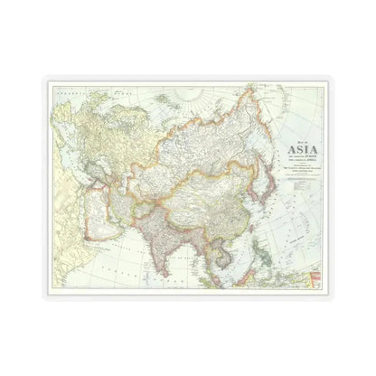 Asia and Adjoining Europe (1921) (Map) STICKER Vinyl Kiss-Cut Decal 6 Inch Transparent - The Sticker Space
