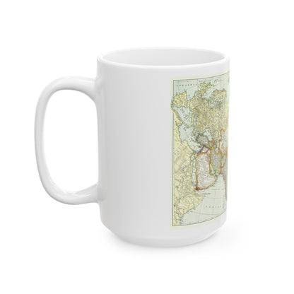 Asia and Adjoining Europe (1921) (Map) White Coffee Mug-The Sticker Space