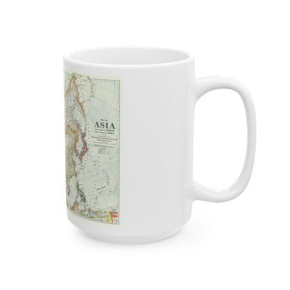 Asia and Adjoining Europe (1921) (Map) White Coffee Mug-The Sticker Space