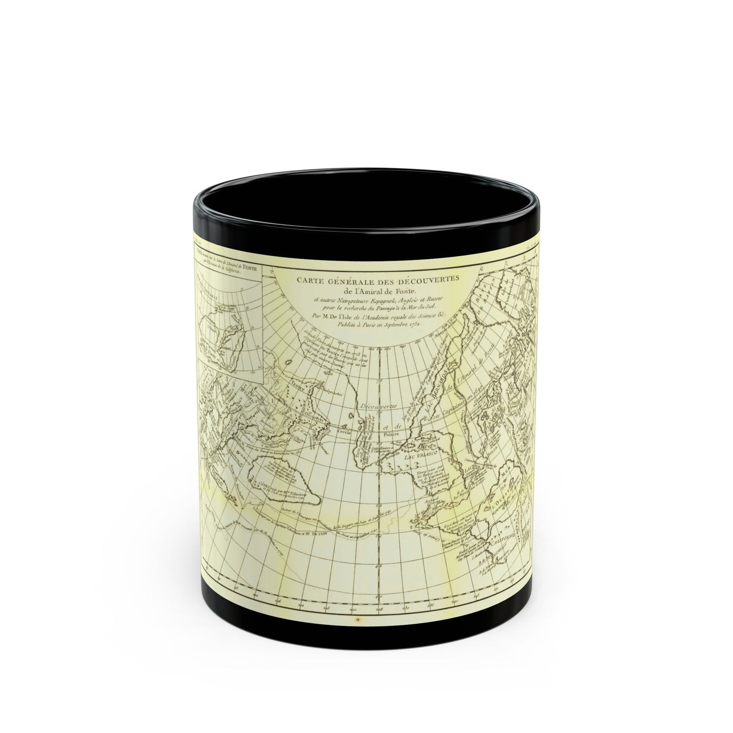 Asia - Carte Generale des Decouvertes (1892) (Map) Black Coffee Mug-11oz-The Sticker Space