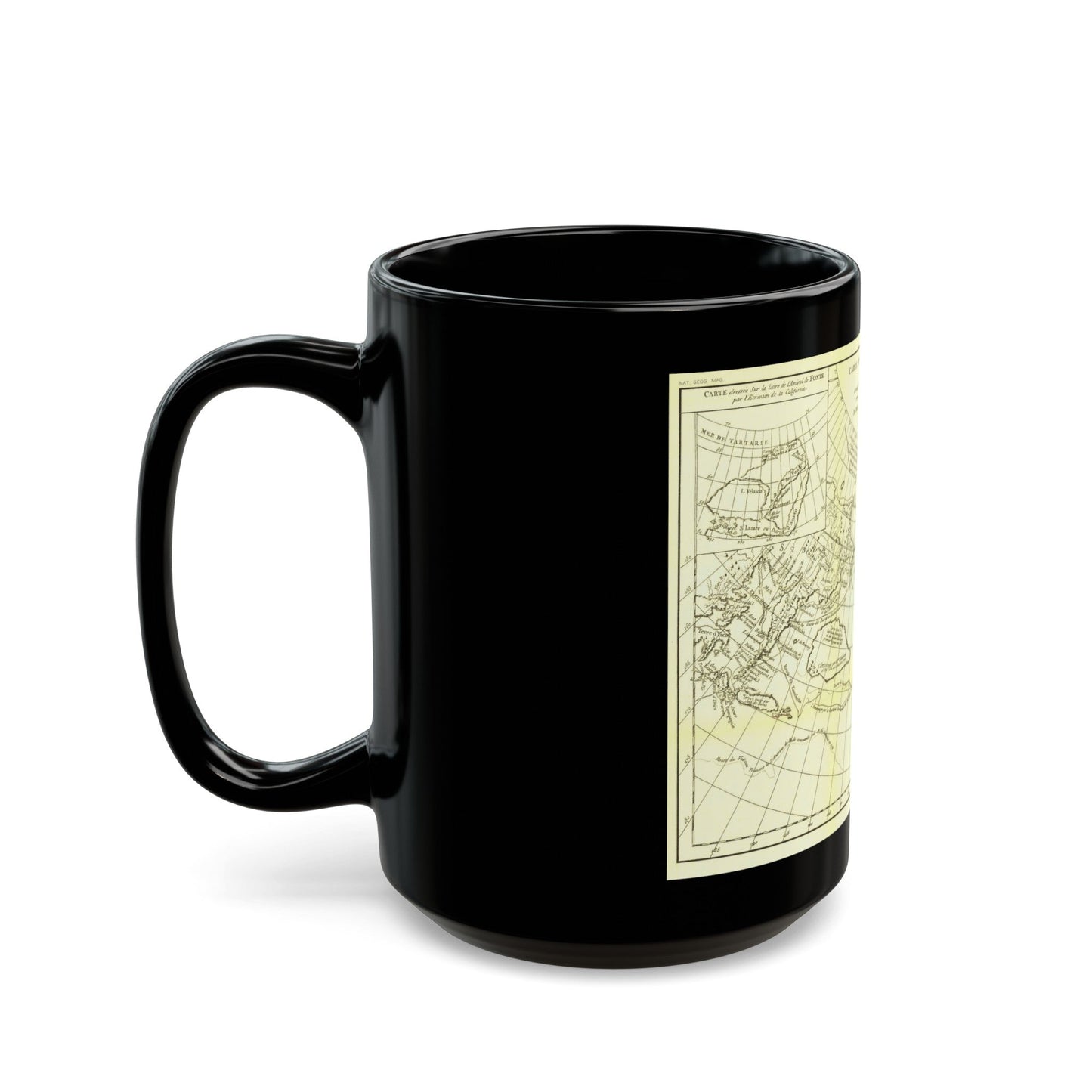 Asia - Carte Generale des Decouvertes (1892) (Map) Black Coffee Mug-The Sticker Space