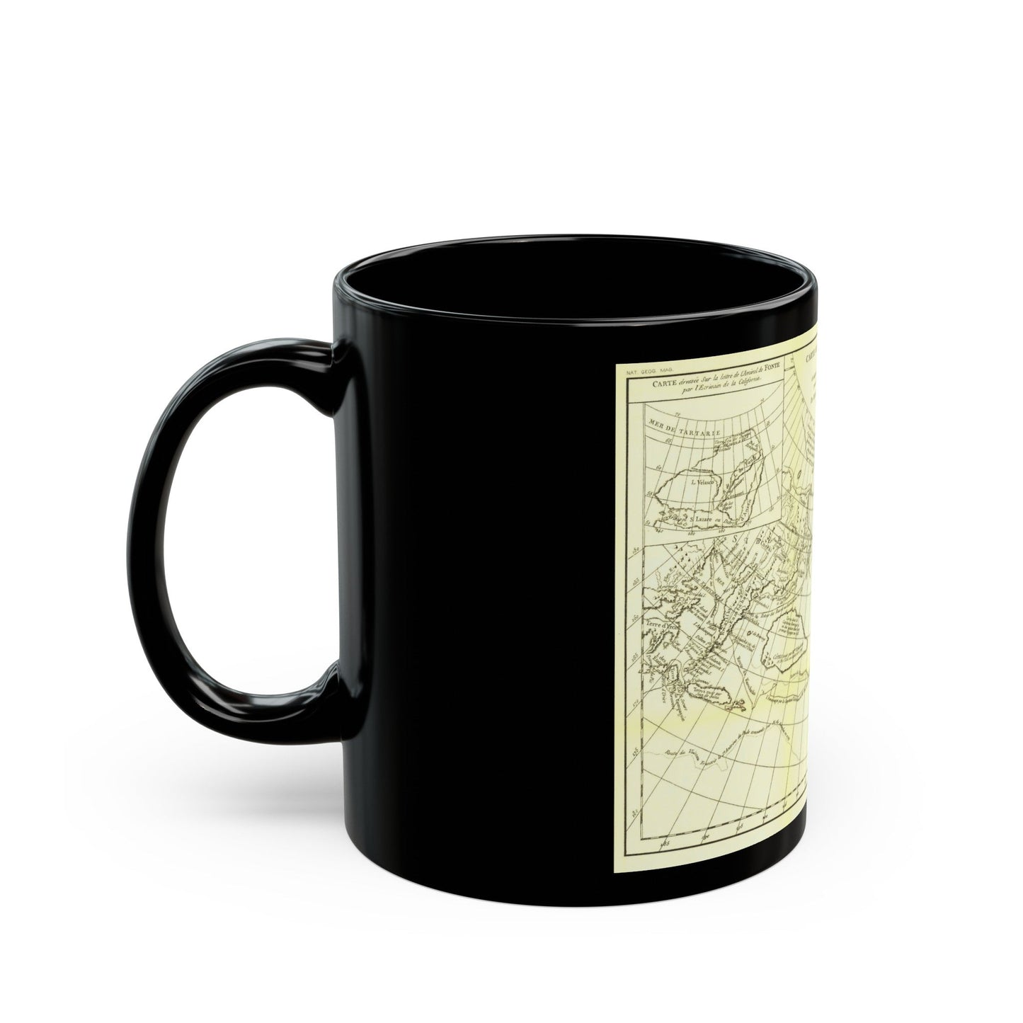 Asia - Carte Generale des Decouvertes (1892) (Map) Black Coffee Mug-The Sticker Space