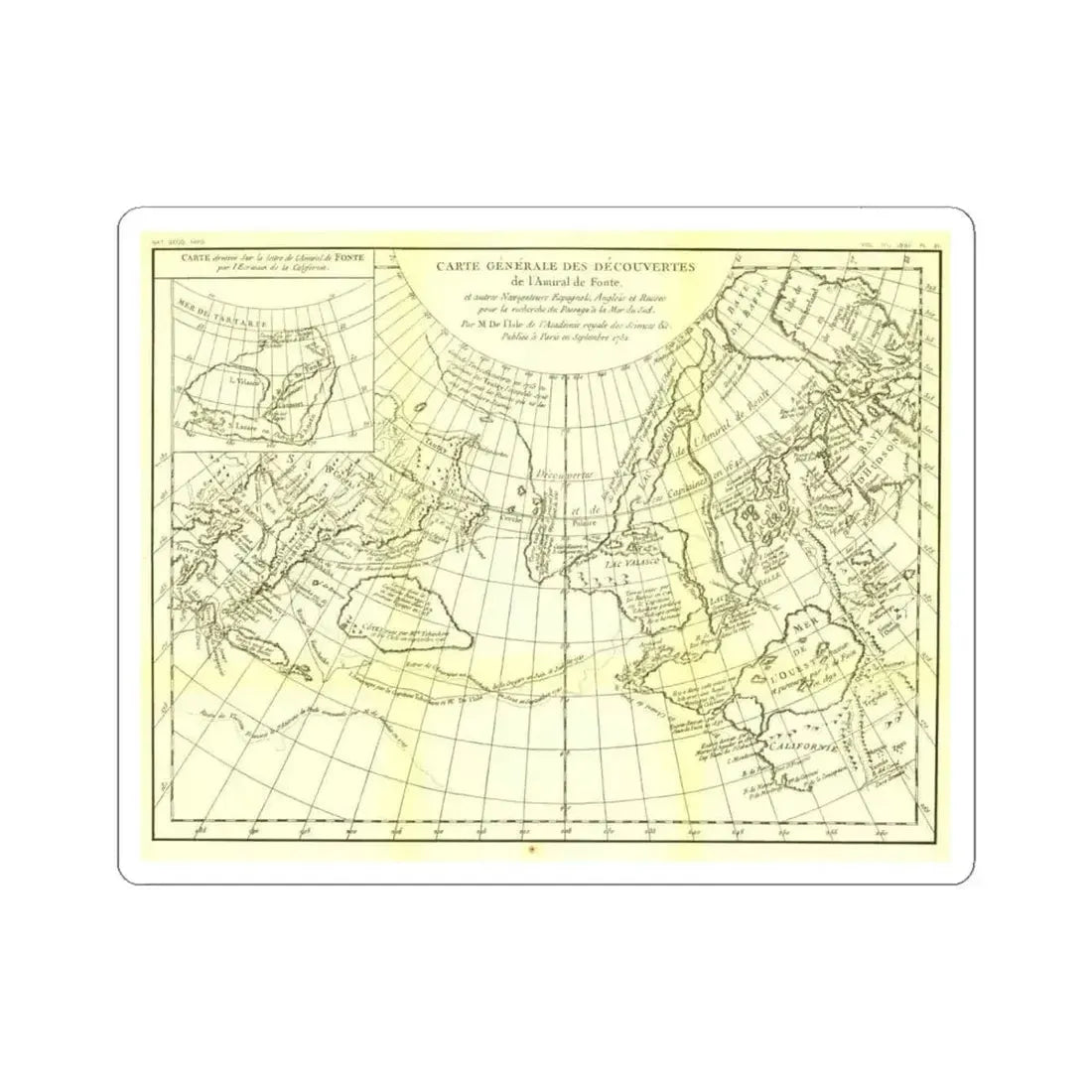 Asia - Carte Generale des Decouvertes (1892) (Map) STICKER Vinyl Kiss-Cut Decal 6 Inch White - The Sticker Space