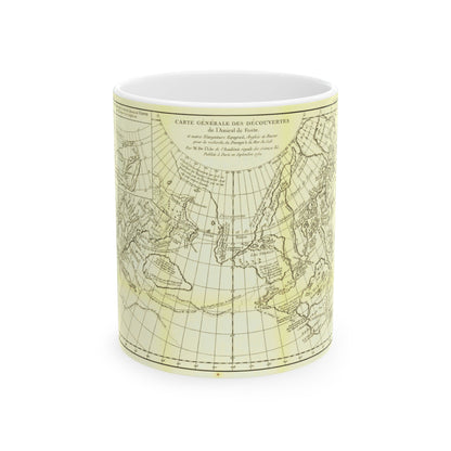 Asia - Carte Generale des Decouvertes (1892) (Map) White Coffee Mug-11oz-The Sticker Space