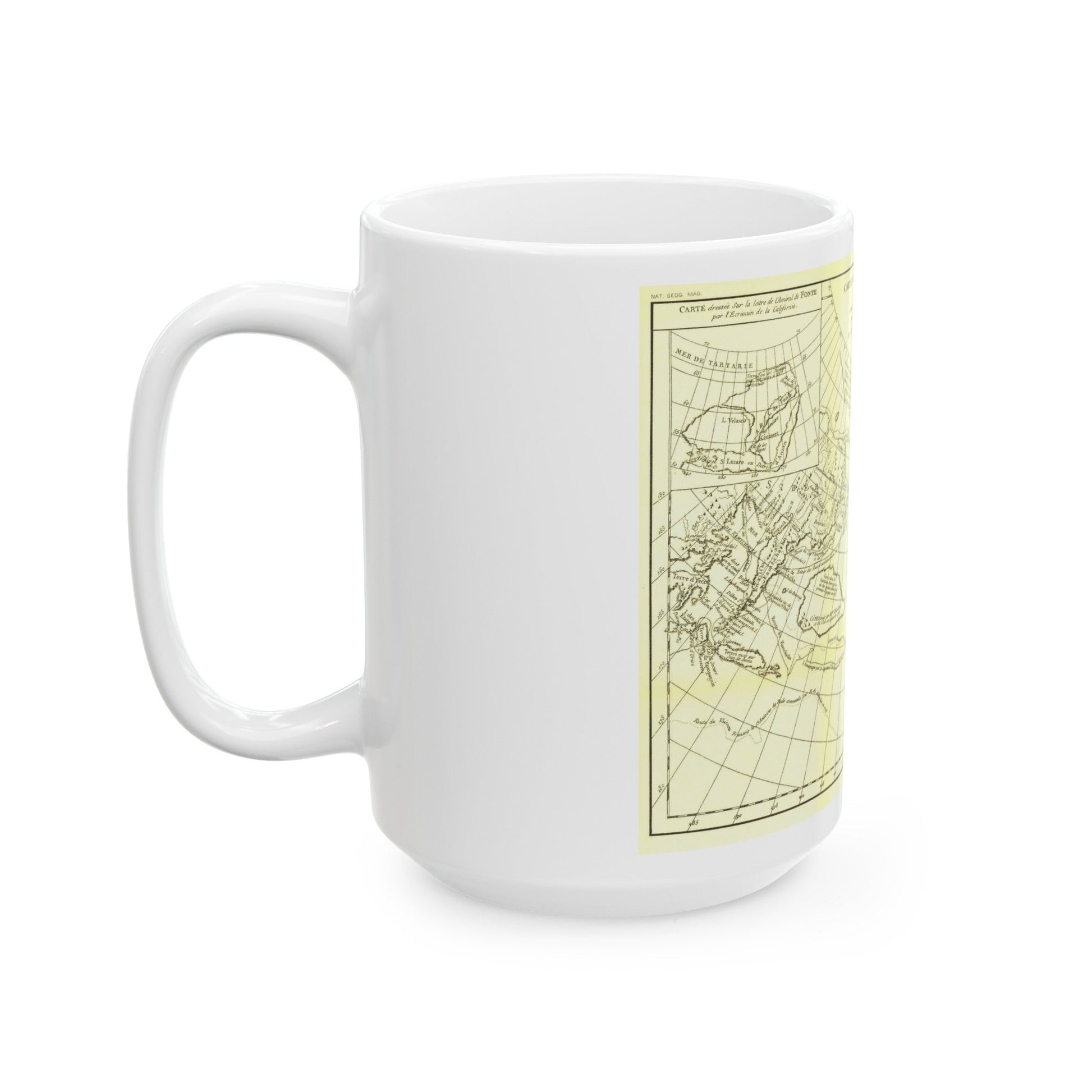 Asia - Carte Generale des Decouvertes (1892) (Map) White Coffee Mug-The Sticker Space