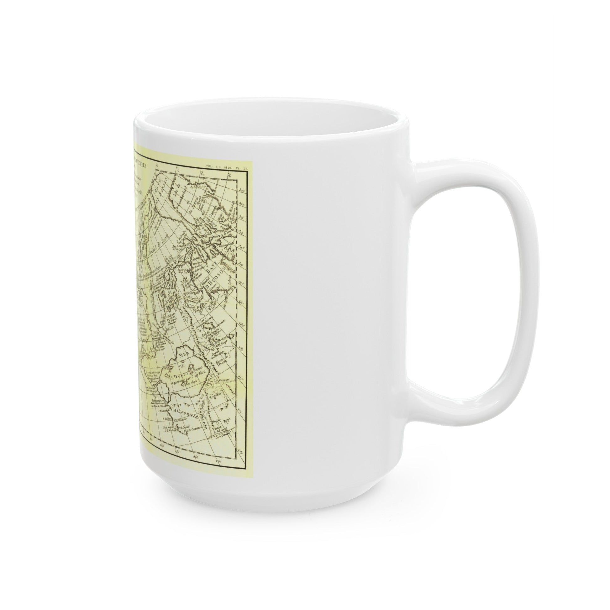 Asia - Carte Generale des Decouvertes (1892) (Map) White Coffee Mug-The Sticker Space