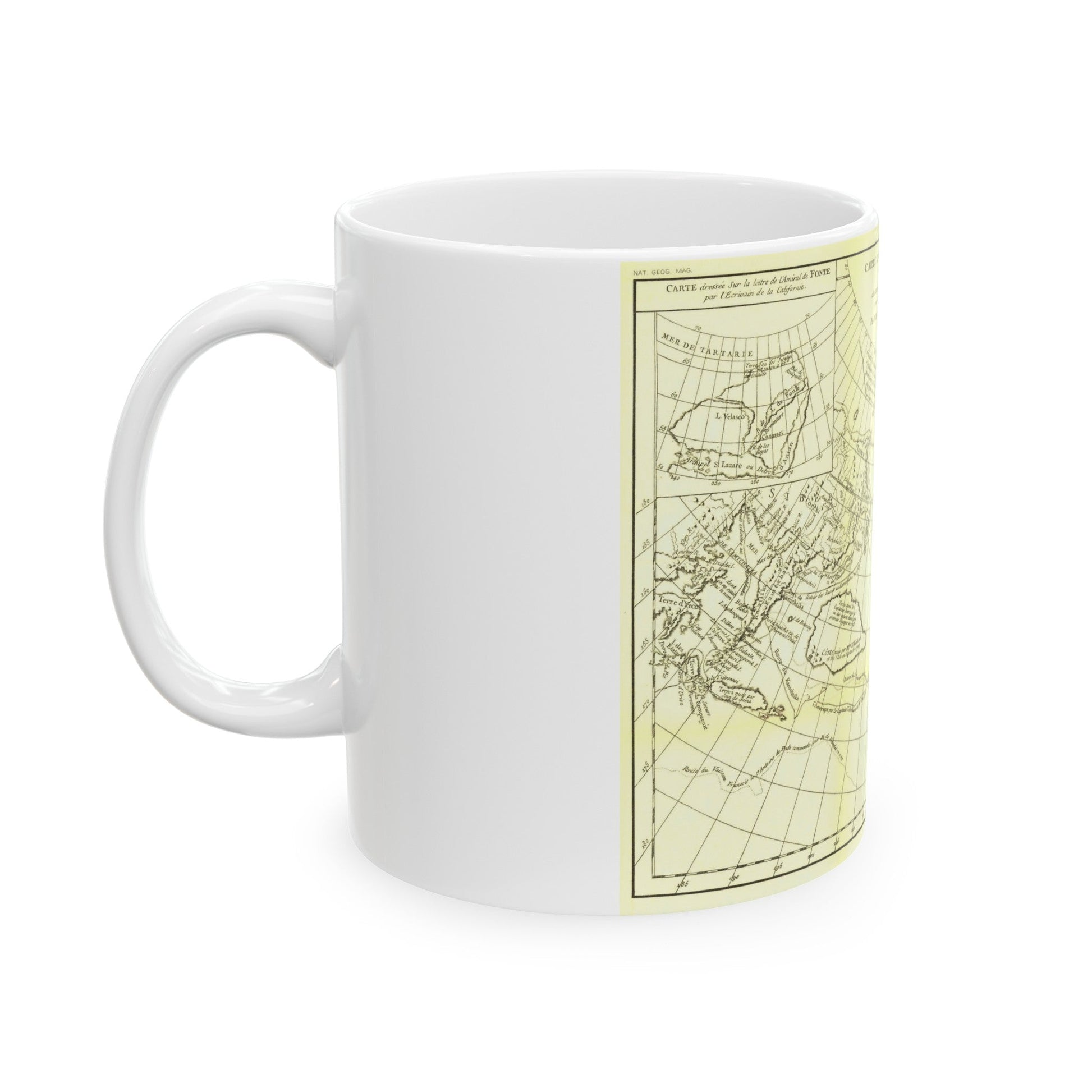 Asia - Carte Generale des Decouvertes (1892) (Map) White Coffee Mug-The Sticker Space