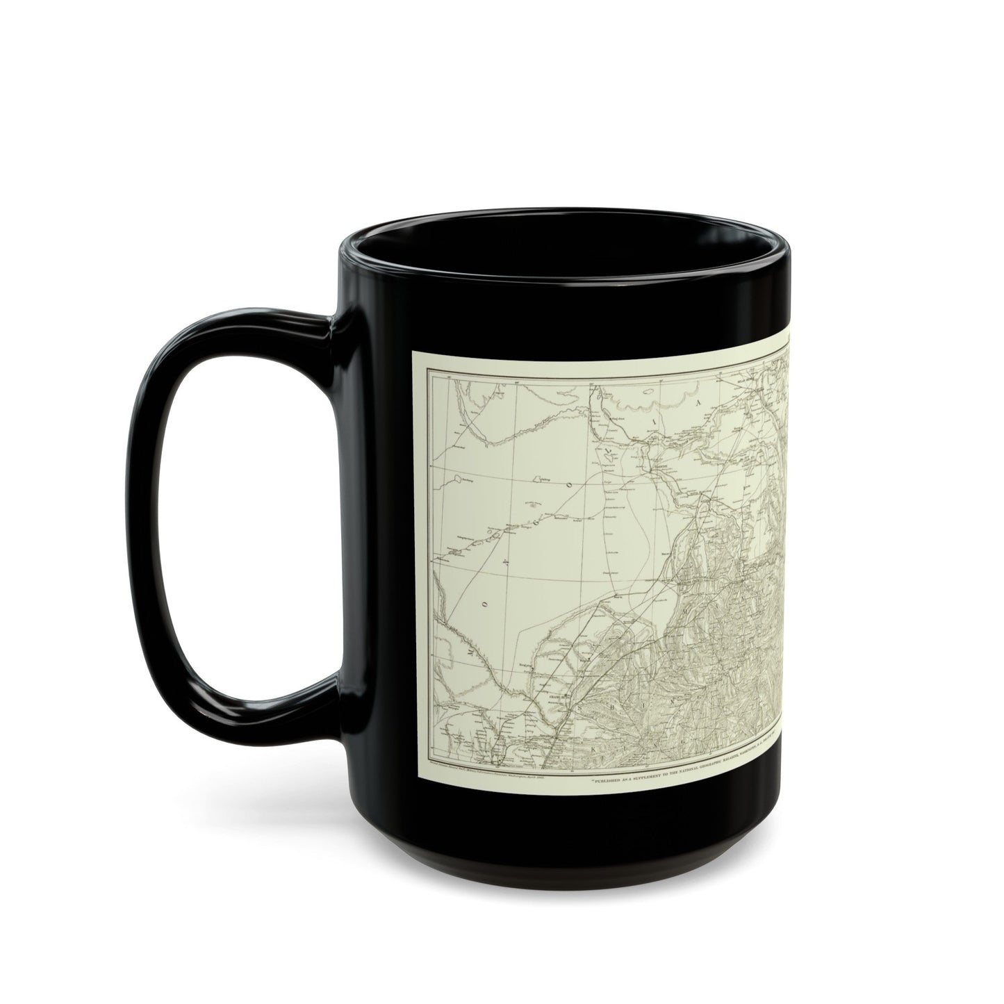 Asia - Kirin, Harbin, Vladivostok (1905) (Map) Black Coffee Mug-The Sticker Space