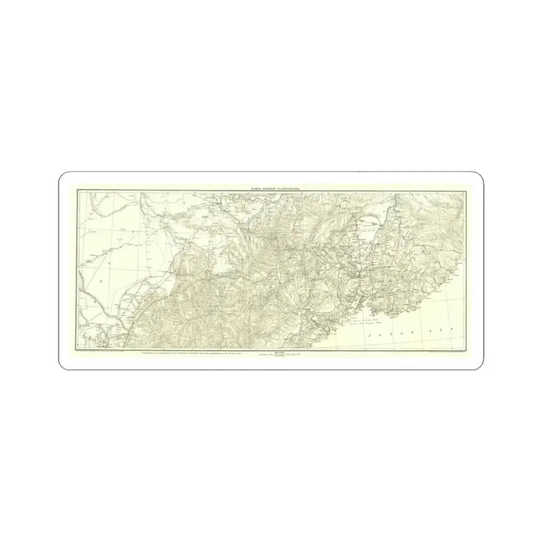 Asia - Kirin, Harbin, Vladivostok (1905) (Map) STICKER Vinyl Kiss-Cut Decal 3 Inch White - The Sticker Space