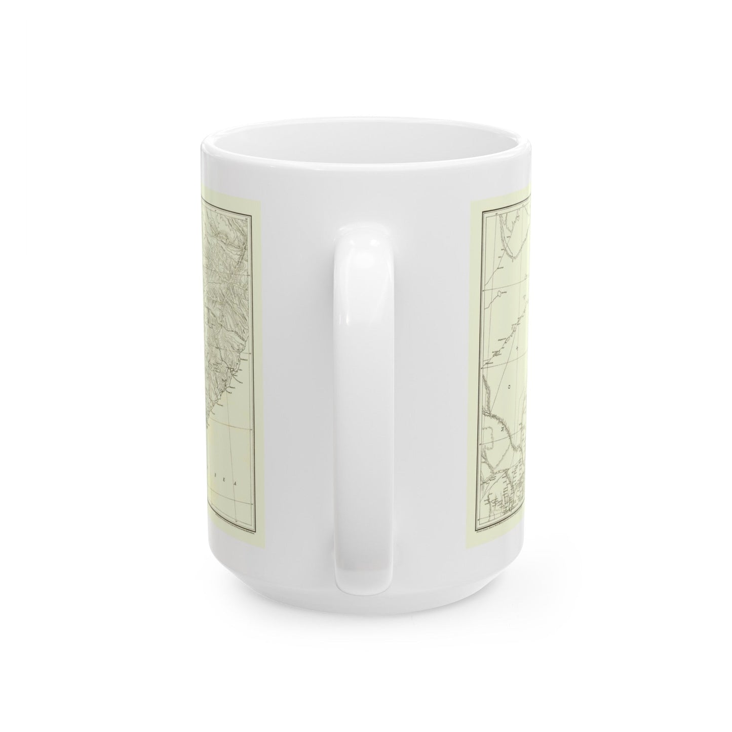 Asia - Kirin, Harbin, Vladivostok (1905) (Map) White Coffee Mug-The Sticker Space