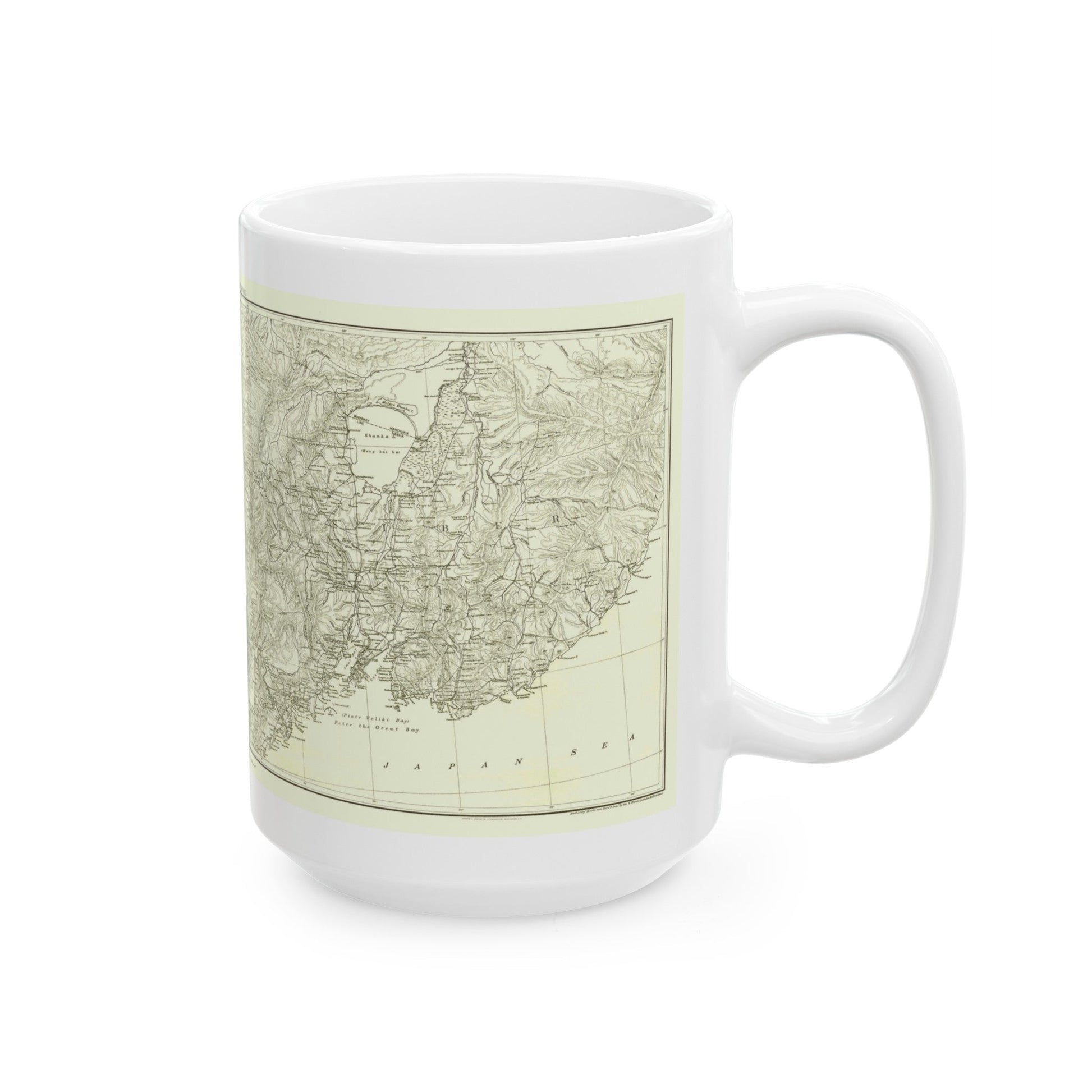 Asia - Kirin, Harbin, Vladivostok (1905) (Map) White Coffee Mug-The Sticker Space