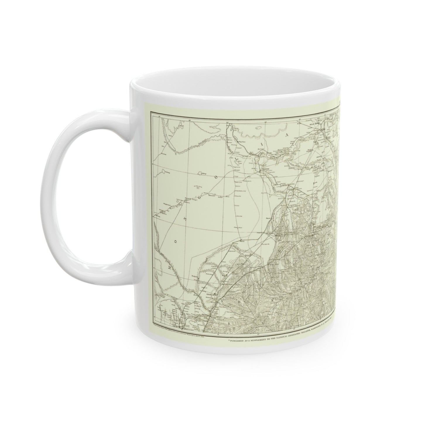 Asia - Kirin, Harbin, Vladivostok (1905) (Map) White Coffee Mug-The Sticker Space