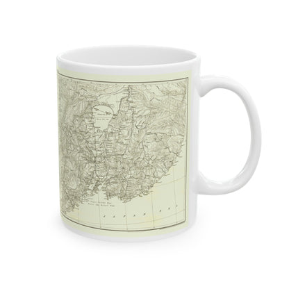 Asia - Kirin, Harbin, Vladivostok (1905) (Map) White Coffee Mug-The Sticker Space