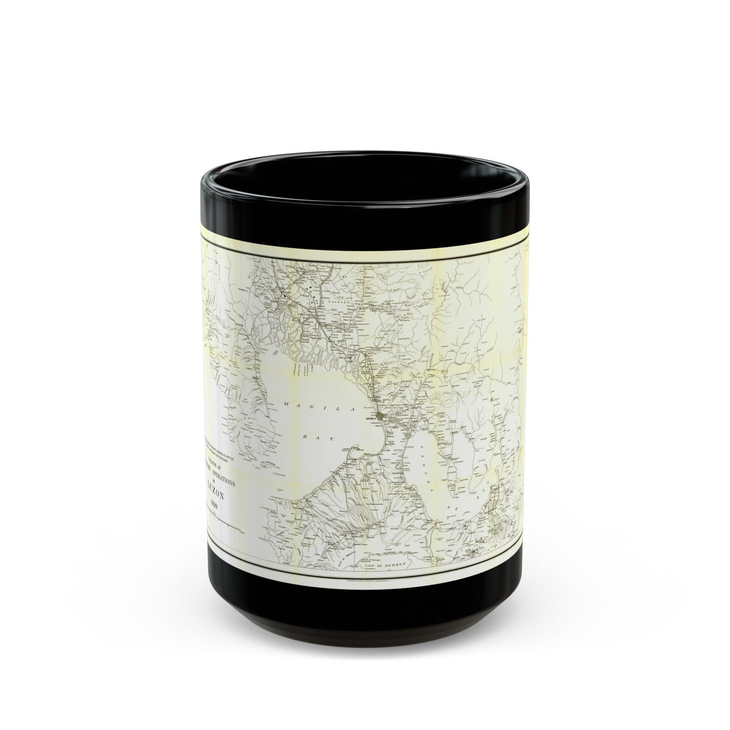 Asia - Luzon, Theatre of Military Operations (1899) (Map) Black Coffee Mug-15oz-The Sticker Space