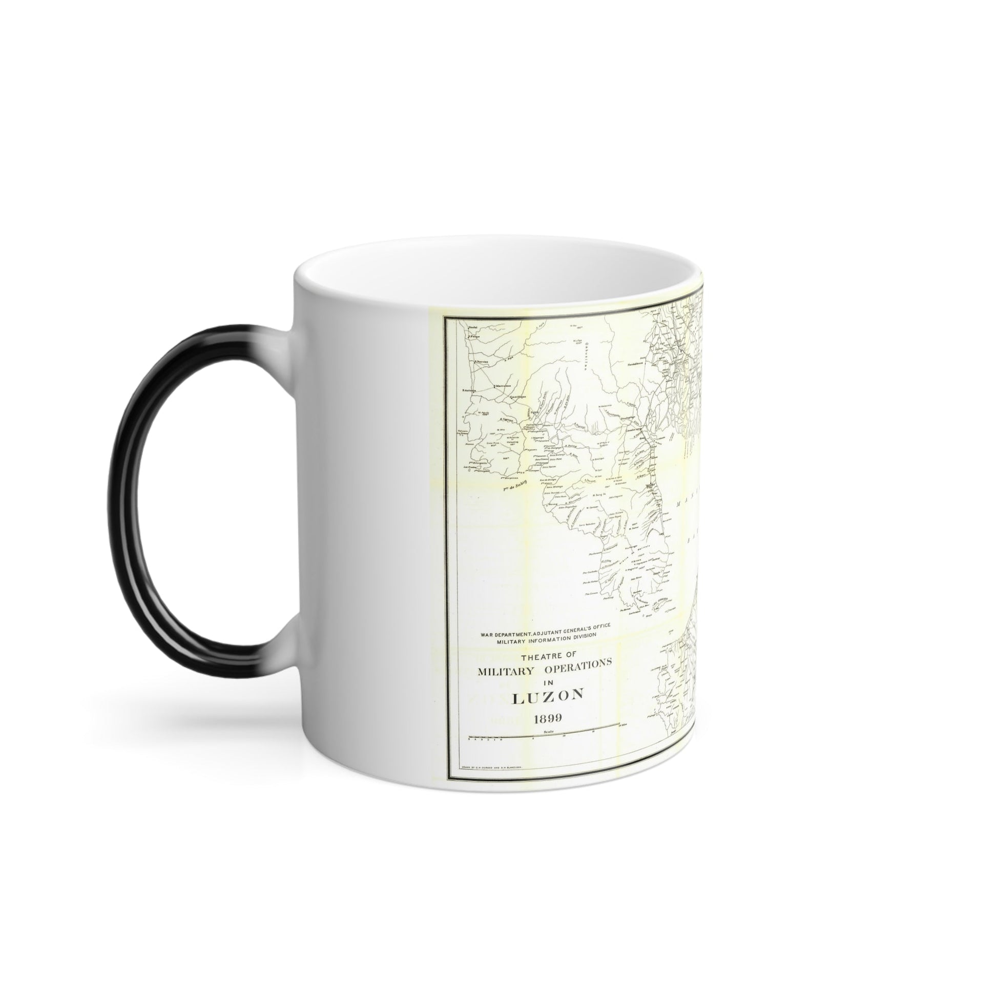 Asia - Luzon, Theatre of Military Operations (1899) (Map) Color Changing Mug 11oz-11oz-The Sticker Space