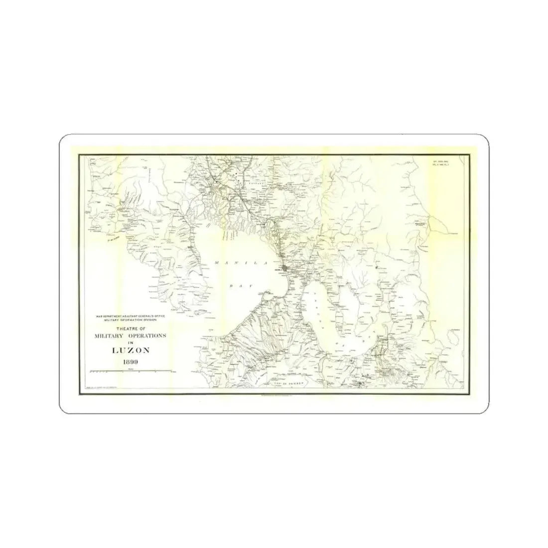 Asia - Luzon, Theatre of Military Operations (1899) (Map) STICKER Vinyl Kiss-Cut Decal 6 Inch White - The Sticker Space