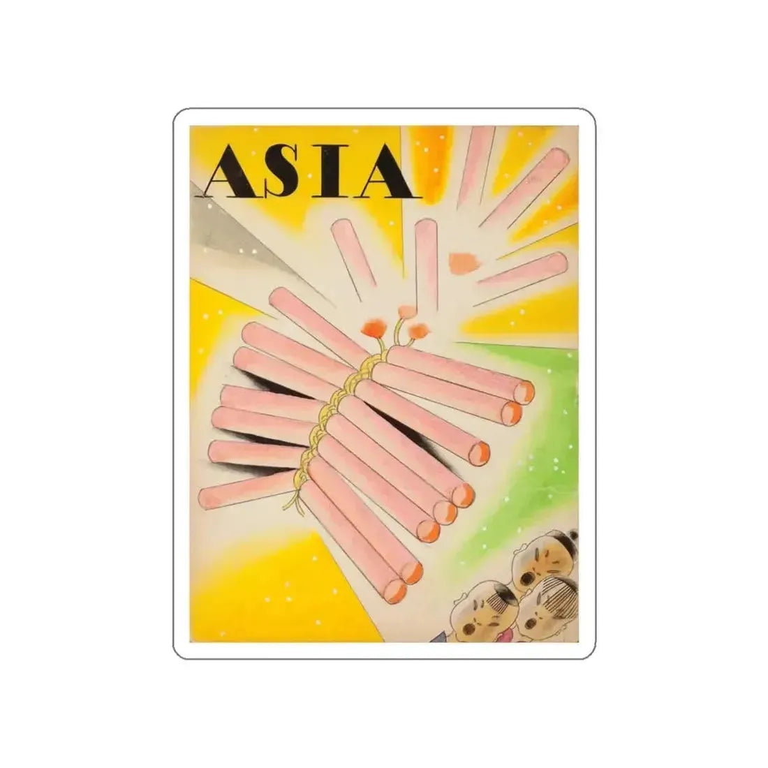 Asia magazine cover, July-August 1932 (Magazine Illustration) STICKER Vinyl Die-Cut Decal White Die-Cut 4 Inch - The Sticker Space