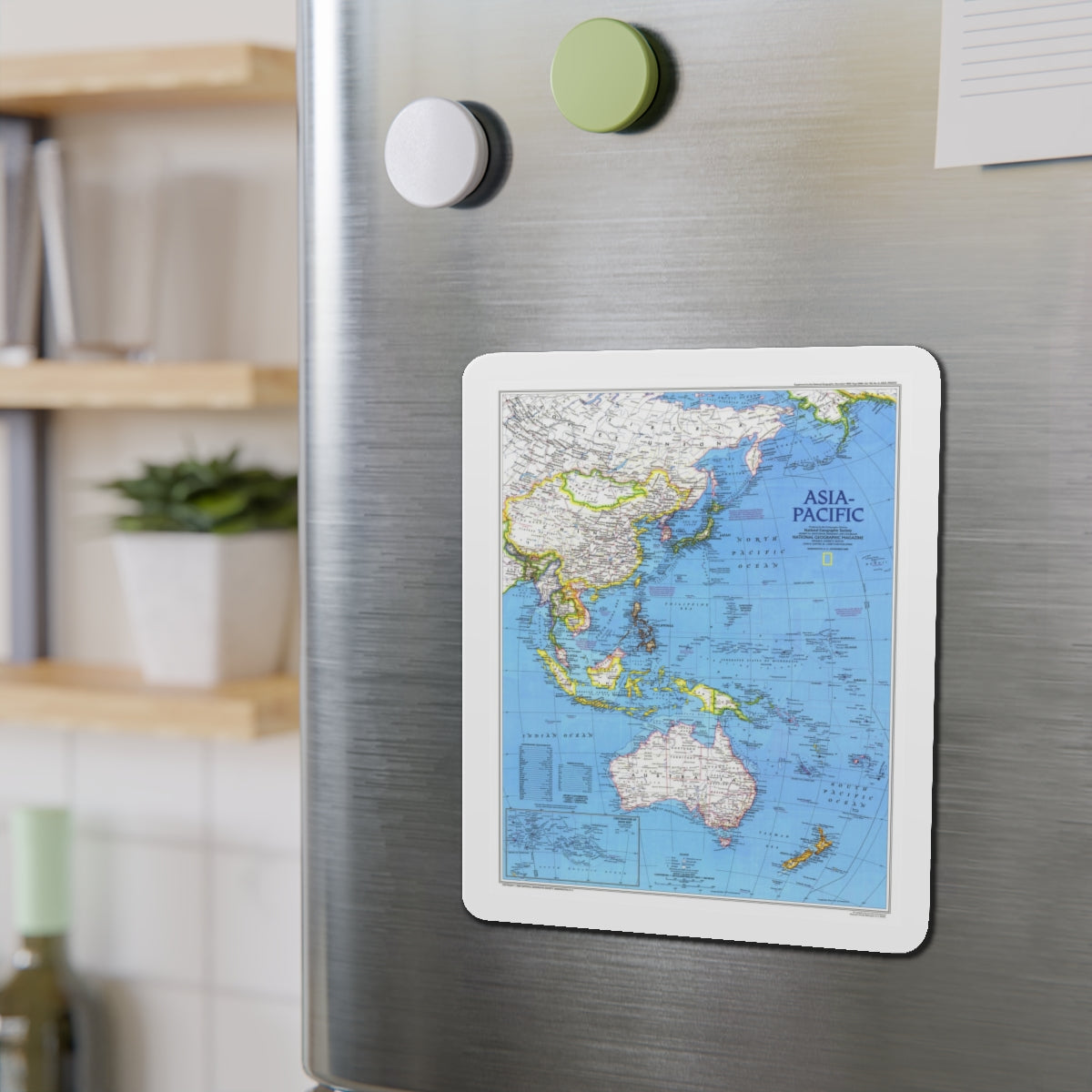 Asia-Pacific (1989) (Map) Refrigerator Magnet-The Sticker Space