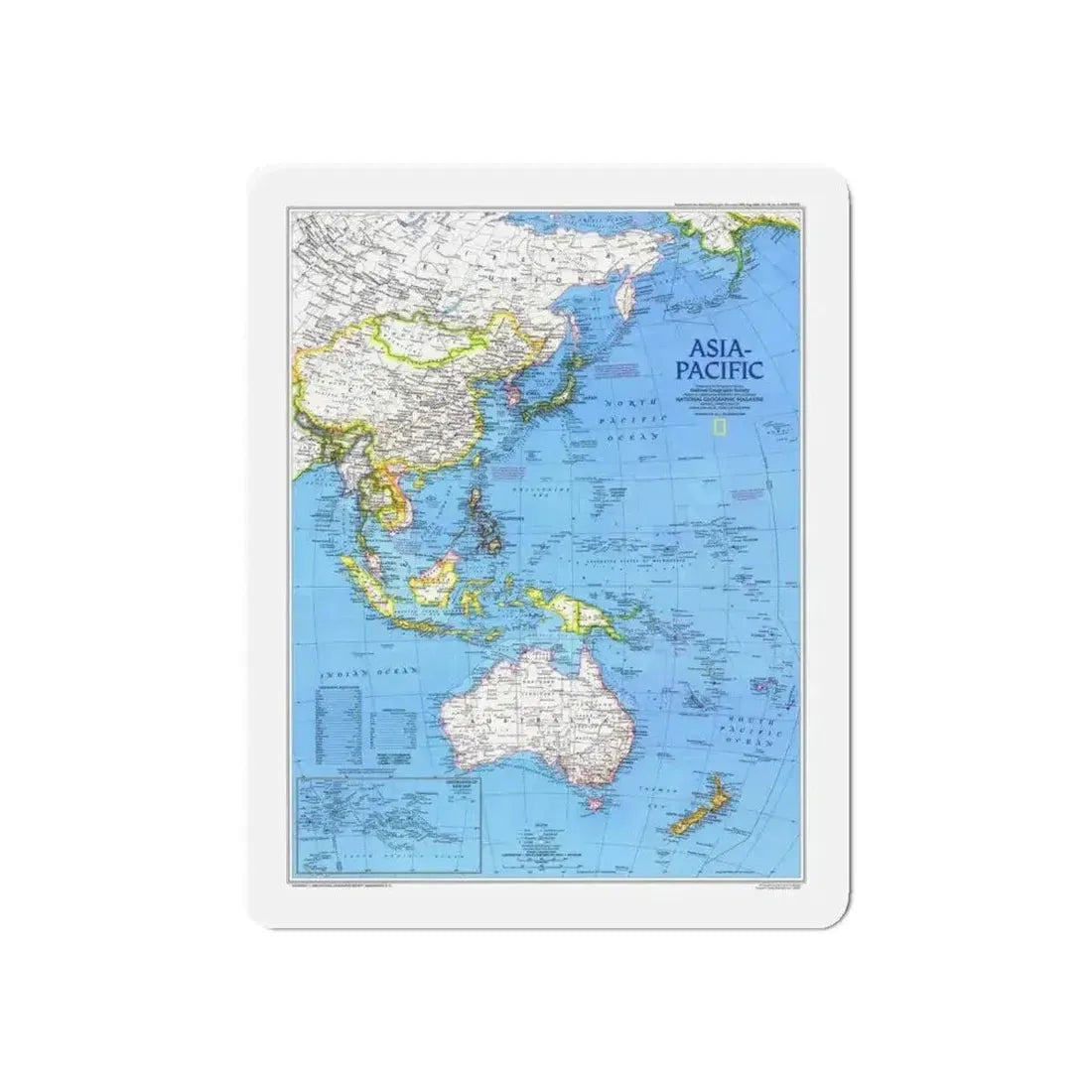 Asia-Pacific (1989) (Map) Refrigerator Magnet - The Sticker Space