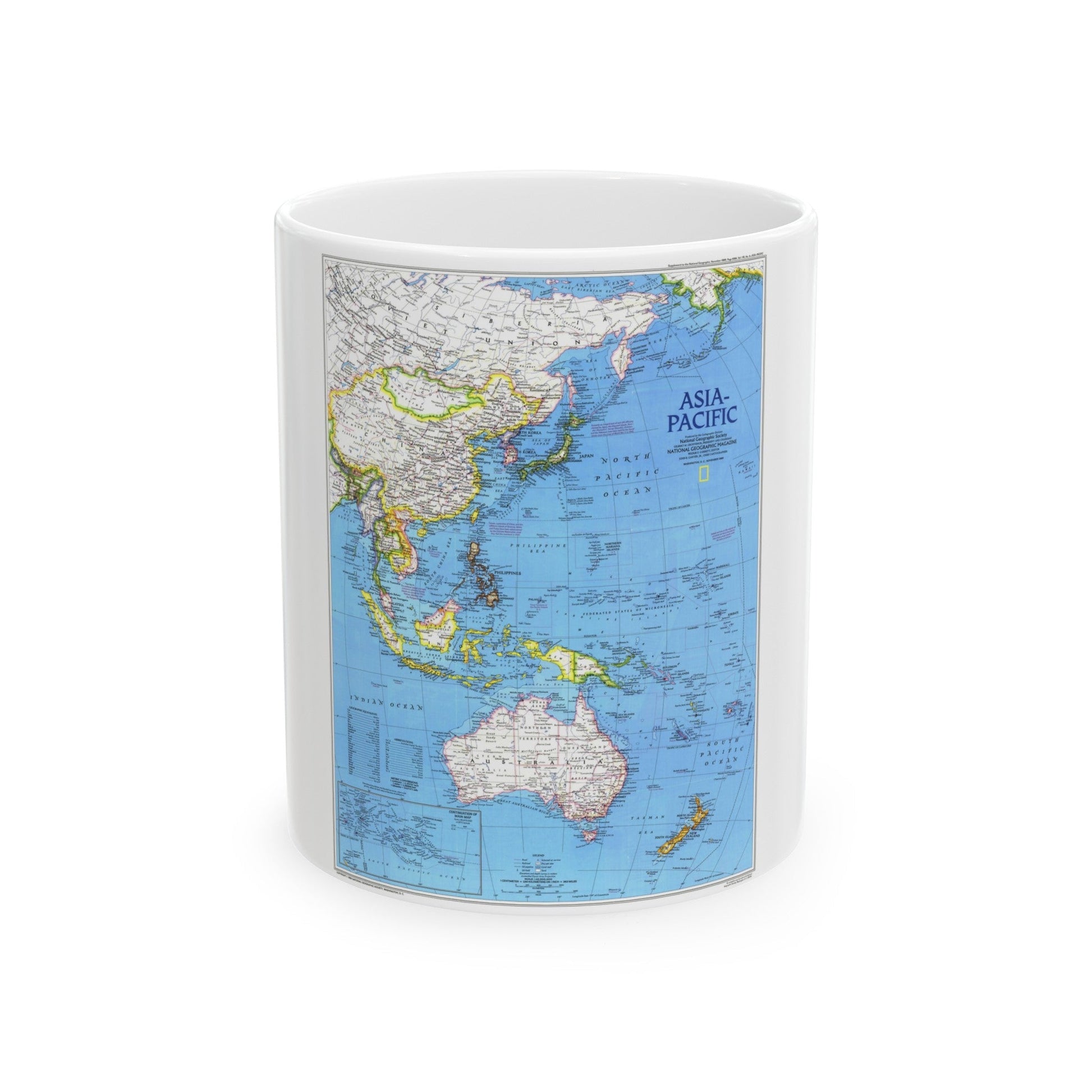 Asia-Pacific (1989) (Map) White Coffee Mug-11oz-The Sticker Space