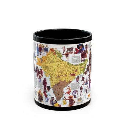 Asia - Peoples of South (1984) (Map) Black Coffee Mug-11oz-The Sticker Space