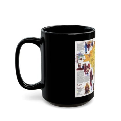 Asia - Peoples of South (1984) (Map) Black Coffee Mug-The Sticker Space