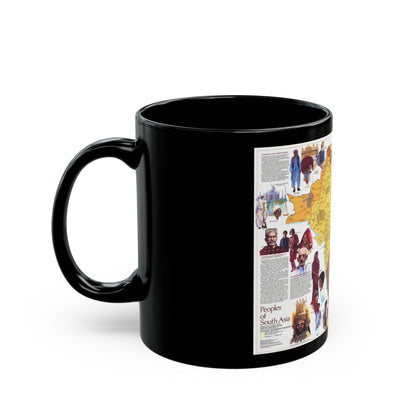 Asia - Peoples of South (1984) (Map) Black Coffee Mug-The Sticker Space