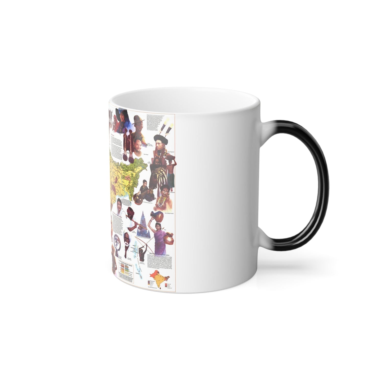 Asia - Peoples of South (1984) (Map) Color Changing Mug 11oz-11oz-The Sticker Space