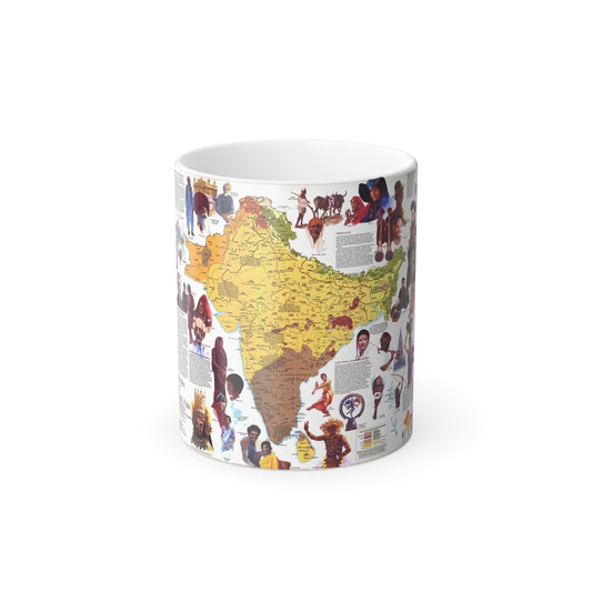 Asia - Peoples of South (1984) (Map) Color Changing Mug 11oz-11oz-The Sticker Space