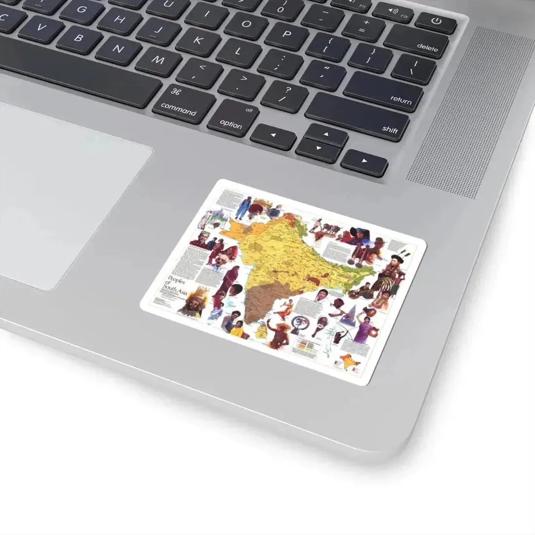 Asia - Peoples of South (1984) (Map) STICKER Vinyl Kiss-Cut Decal - The Sticker Space