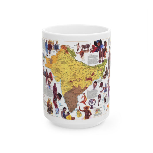 Asia - Peoples of South (1984) (Map) White Coffee Mug-15oz-The Sticker Space