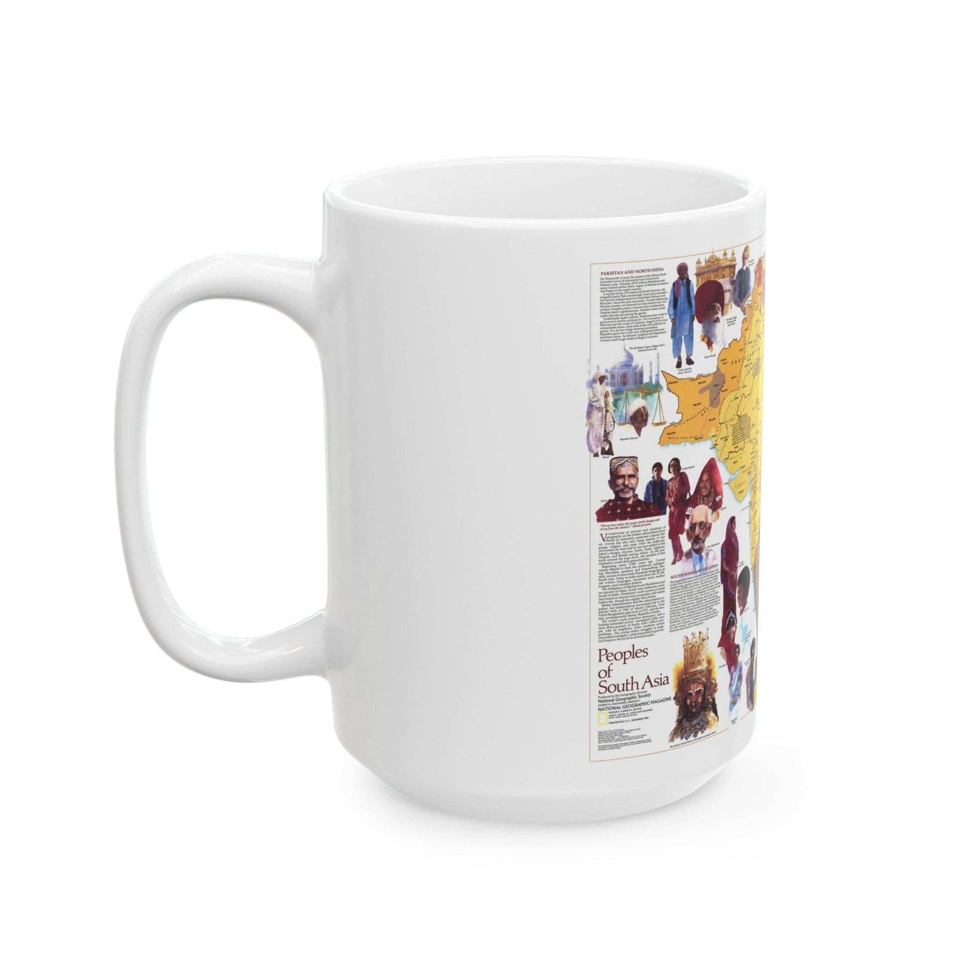 Asia - Peoples of South (1984) (Map) White Coffee Mug-The Sticker Space