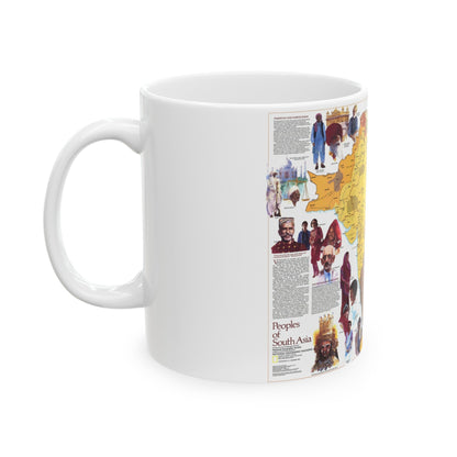 Asia - Peoples of South (1984) (Map) White Coffee Mug-The Sticker Space