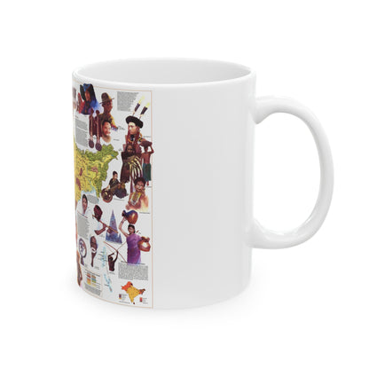 Asia - Peoples of South (1984) (Map) White Coffee Mug-The Sticker Space