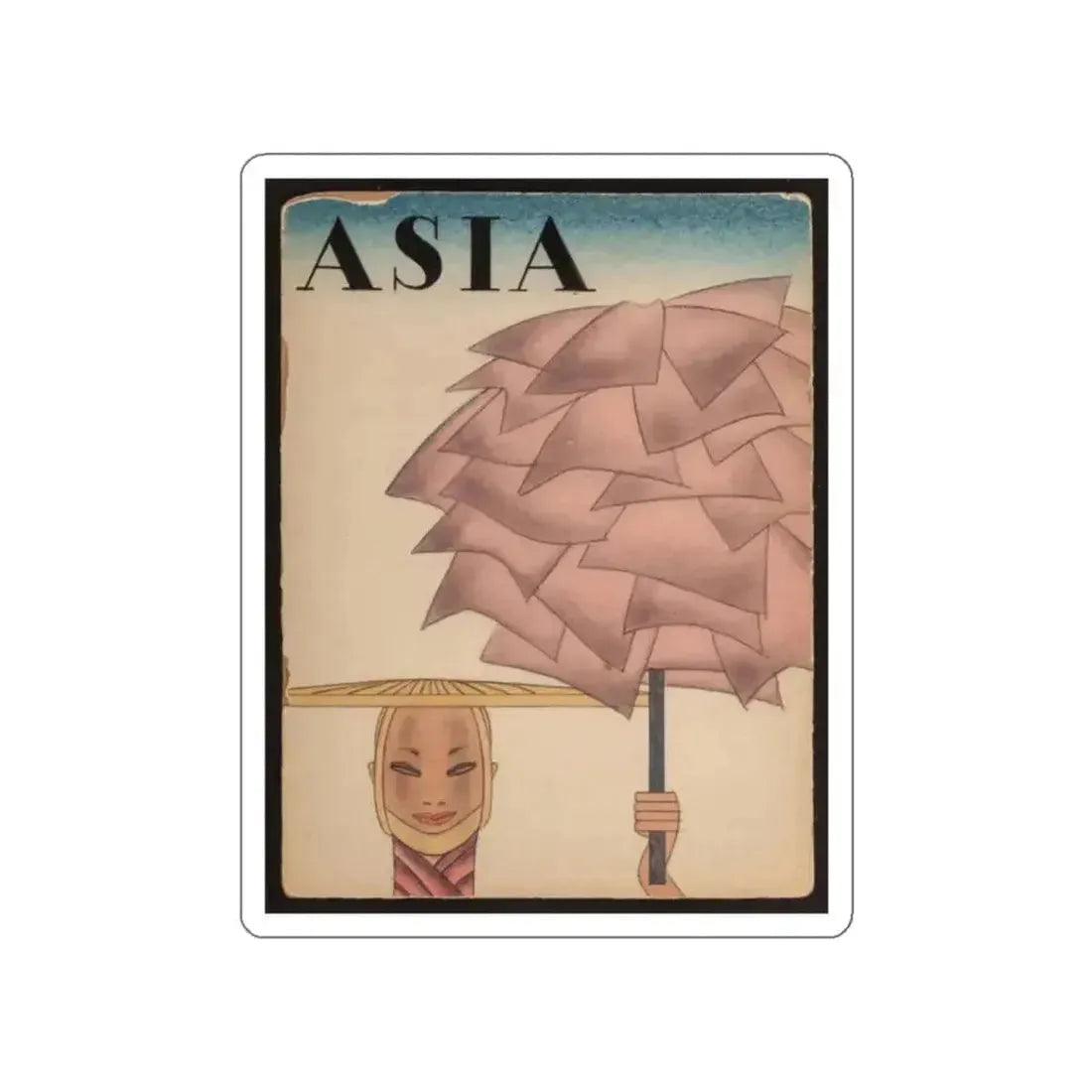 Asia, preliminary magazine cover, circa 1930s. (Magazine Illustration) STICKER Vinyl Die-Cut Decal - The Sticker Space