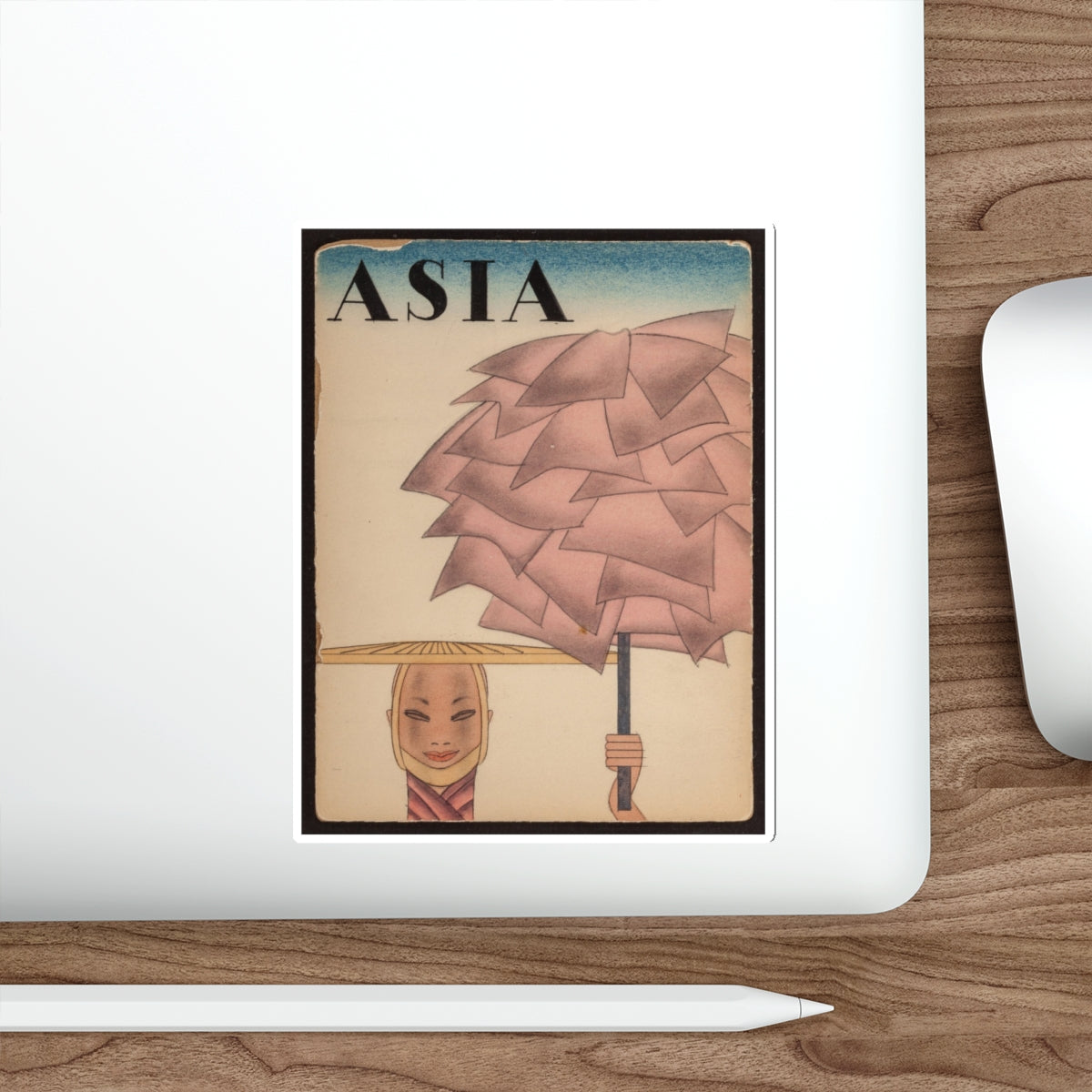 Asia, preliminary magazine cover, circa 1930s. (Magazine Illustration) STICKER Vinyl Die-Cut Decal-The Sticker Space