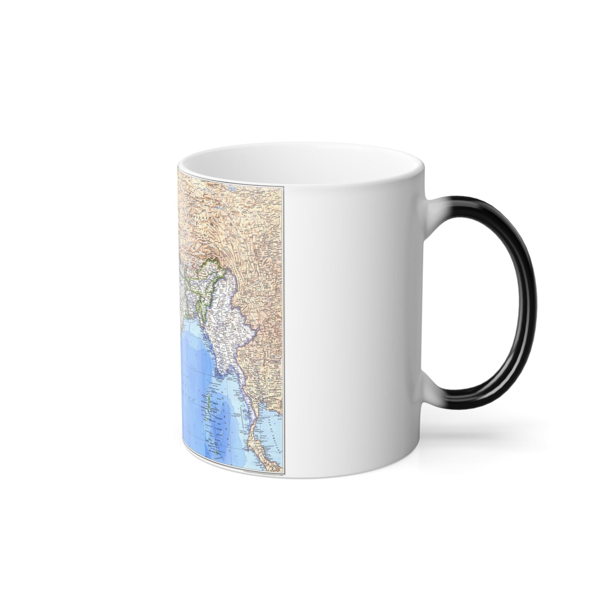 Asia - South (1984) (Map) Color Changing Mug 11oz-11oz-The Sticker Space