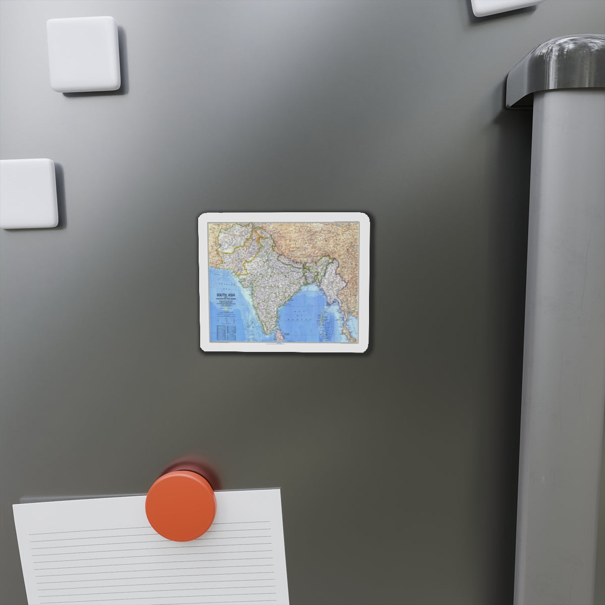 Asia - South (1984) (Map) Refrigerator Magnet-The Sticker Space