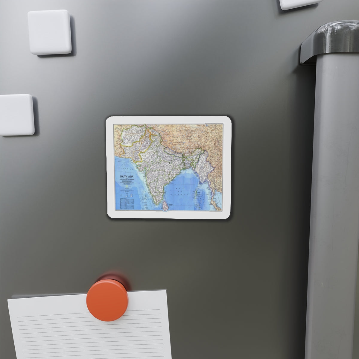 Asia - South (1984) (Map) Refrigerator Magnet-The Sticker Space