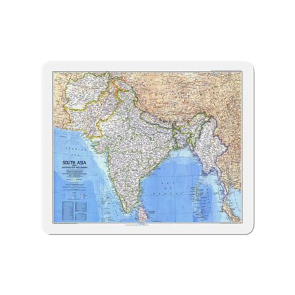 Asia - South (1984) (Map) Refrigerator Magnet-4" x 4"-The Sticker Space