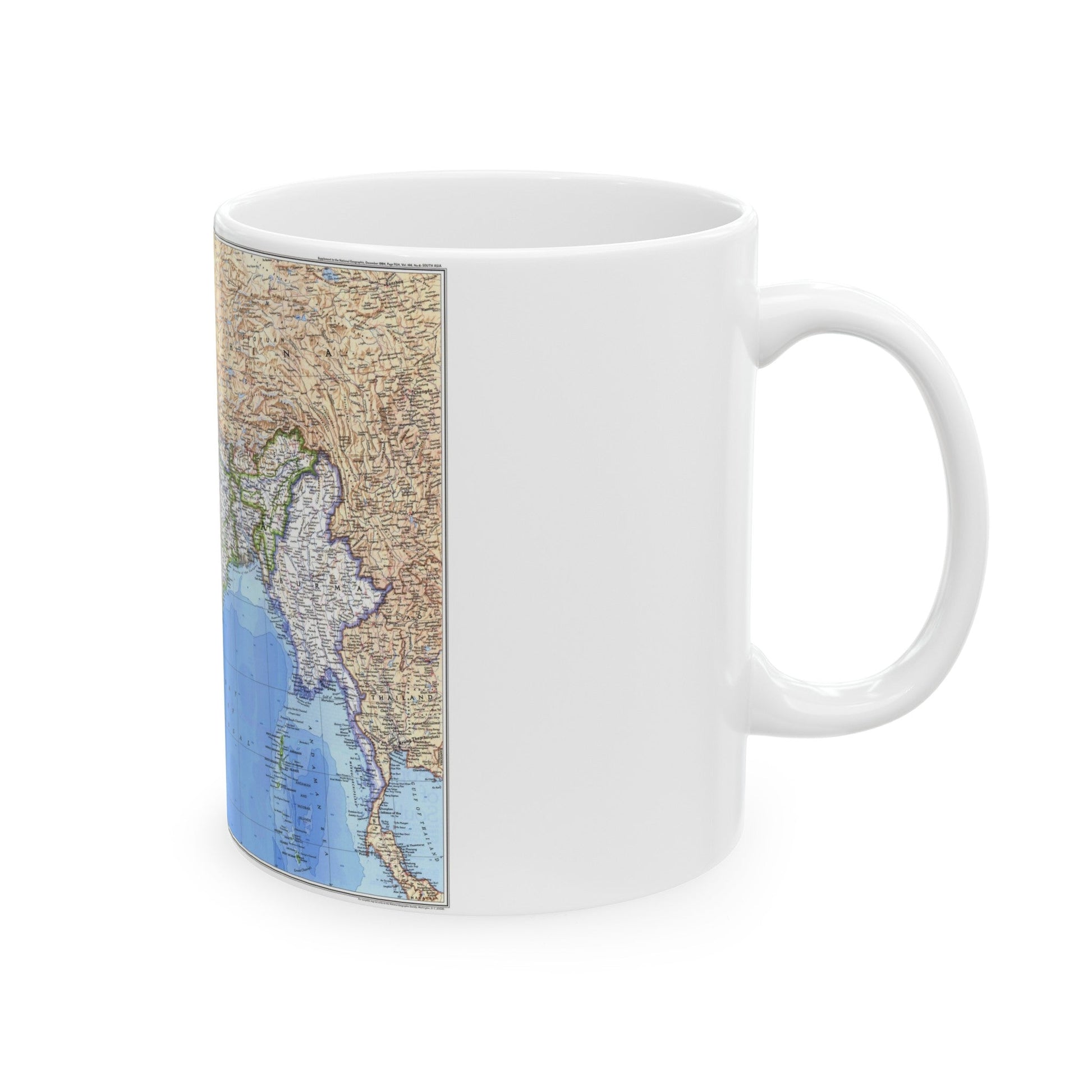 Asia - South (1984) (Map) White Coffee Mug-The Sticker Space