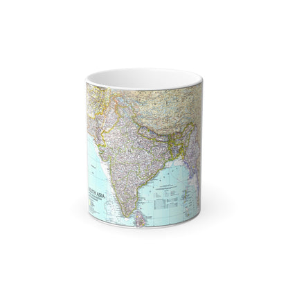 Asia - South with Afghanistan and Myanmar (1997) (Map) Color Changing Mug 11oz-11oz-The Sticker Space