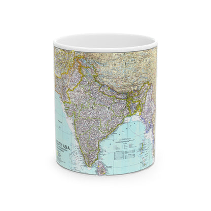 Asia - South with Afghanistan and Myanmar (1997) (Map) White Coffee Mug-11oz-The Sticker Space