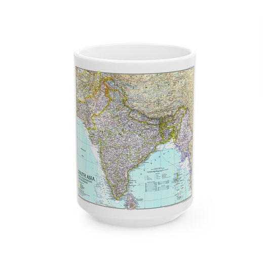 Asia - South with Afghanistan and Myanmar (1997) (Map) White Coffee Mug-15oz-The Sticker Space