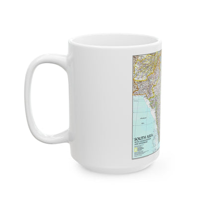 Asia - South with Afghanistan and Myanmar (1997) (Map) White Coffee Mug-The Sticker Space